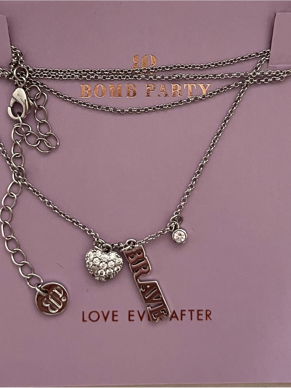Bomb Party Retro Love Ever After The Brave Heart Necklace HTF